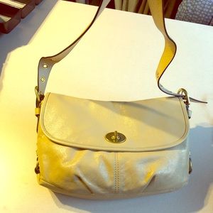 Coach Z Leather Flap Crossbody Bag - Tan